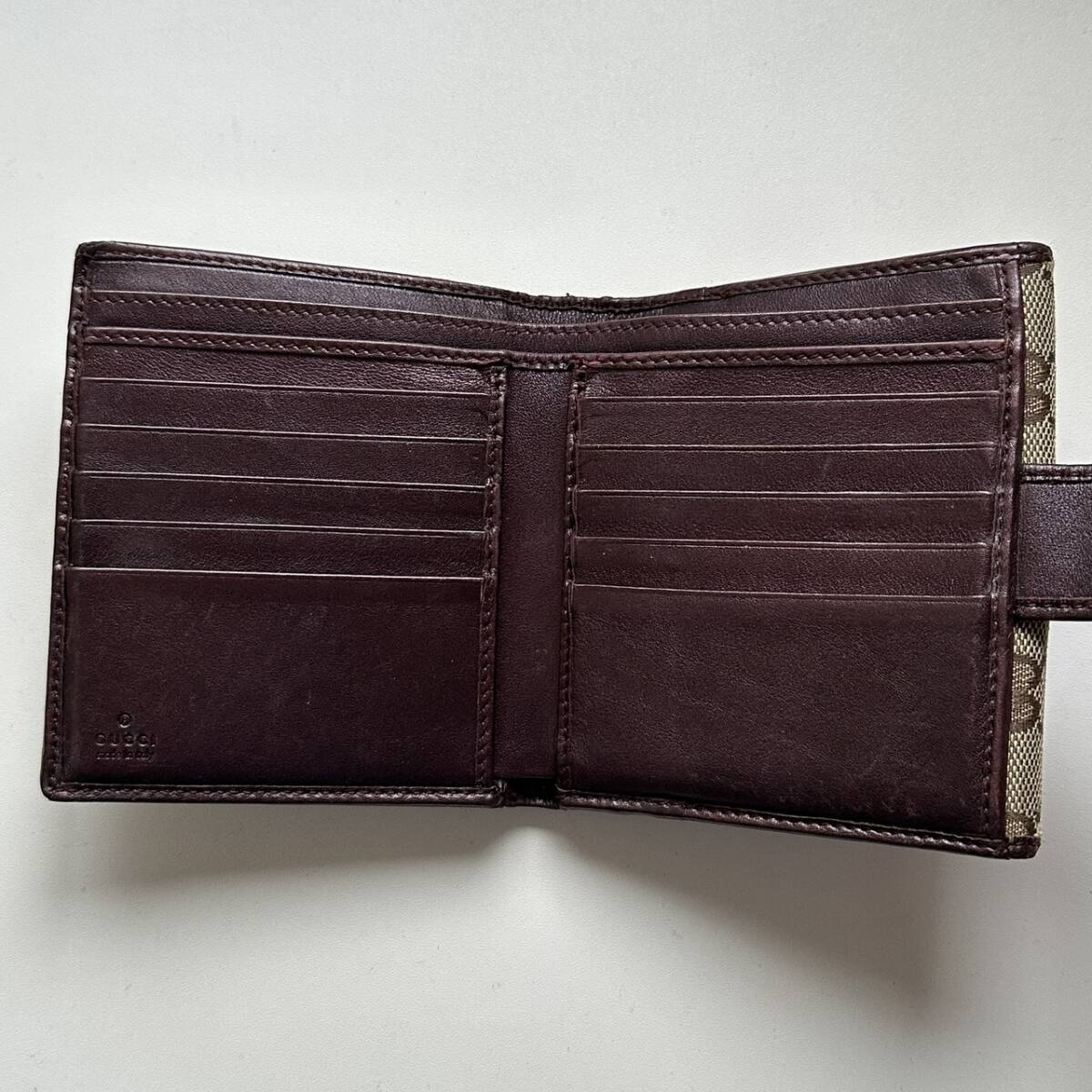 グッチ GUCCI 二つ折り財布 グッチシマ キャンバス ラブリーハート