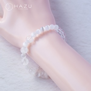 安らぎと浄化のホワイトブレスレット［ホワイトファントム／セレナイト／水晶］