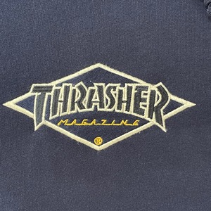 【THRASHER】スラッシャー プルオーバー ワンポイント 刺繍ロゴ パーカー スケート ストリート S