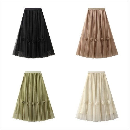 2024年春夏新作 スカート レディーススカート メッシュスカート ボトムス 着回し 気質