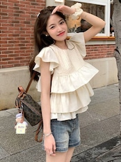 ティアードフリルタックブラウス D1386