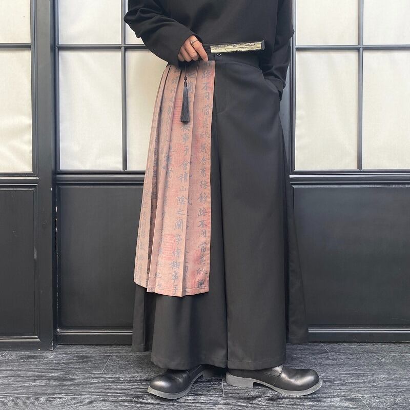 レイヤードデザインワイド袴パンツ 1color MPA0177