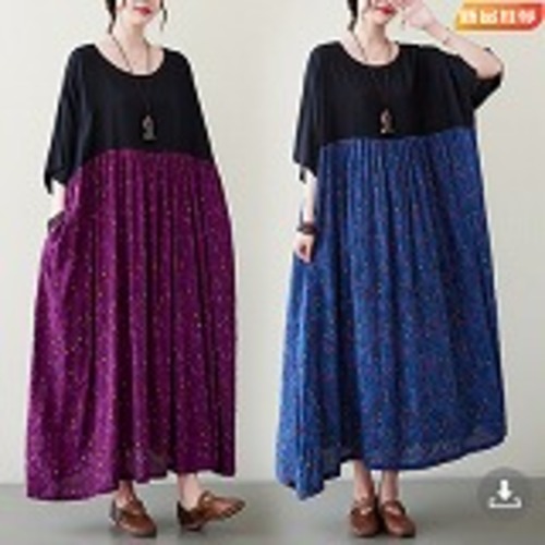 【春夏新作】ファッション/復古ワンピース♪パープル/ブルー2色展開◆#secmmi-24017