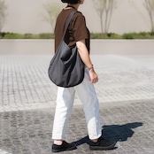 Cotton Hobo bag チャコールグレー