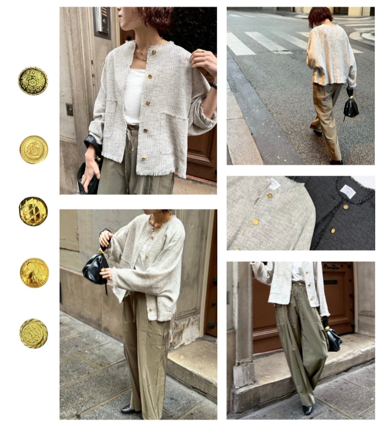 再入荷】メッシュツイードノーカラージャケット # cafune カフネ