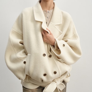 Oversized Wool Belted Jacket T3676
