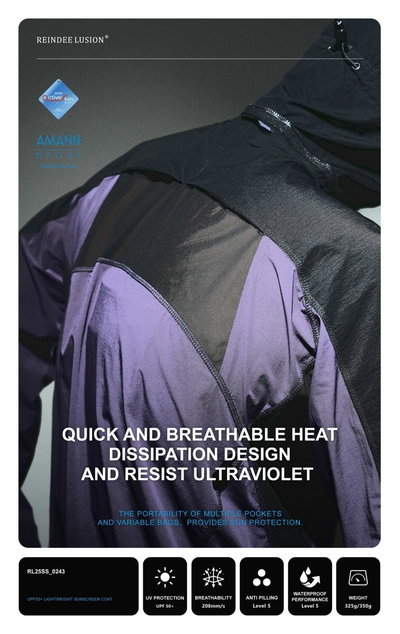 REINDEE LUSION 25SS UVカット 速乾アイスフィーリング パッカブルパーカー