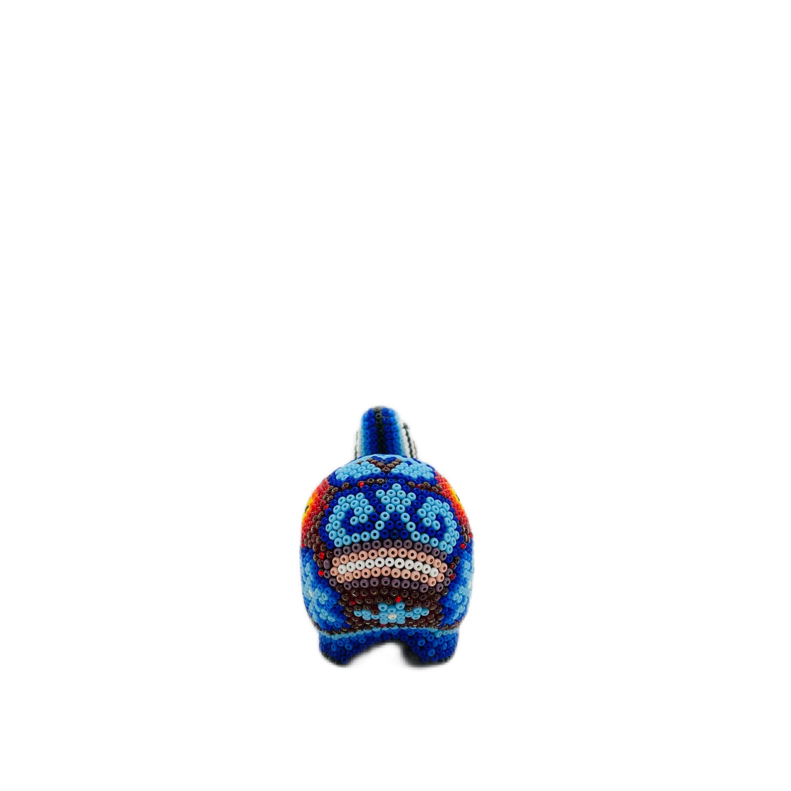 ウィチョル族ビーズアートオブジェ クジラ Huichol Bead Art Object