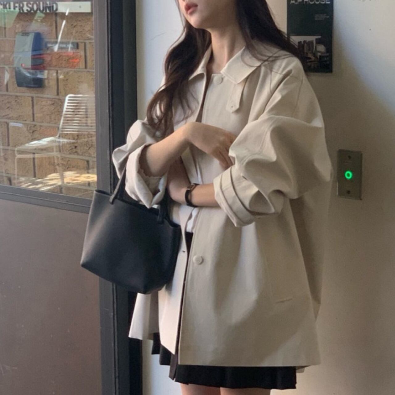 フレンチレトロ ハーフトレンチコート A4187