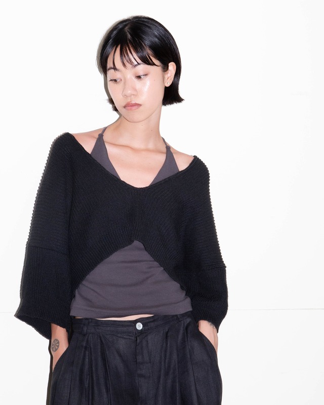 1980-90s Euro vintage - cropped wide knit top