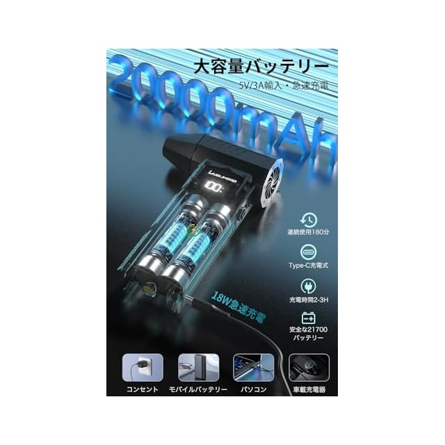 Livelihood エアダスター 電動【2025 圧倒的な風速】ブロワー 洗車