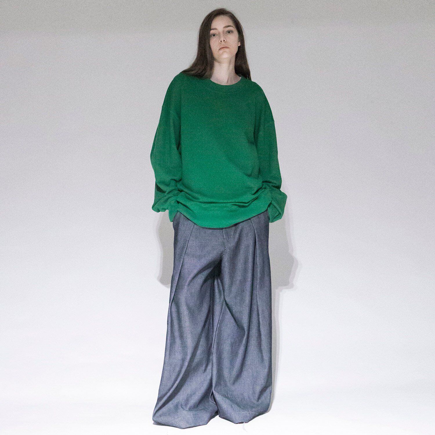 VOAAOV LOOSE DENIM Tuck Wide Pants (INDIGO) VOPT-J22 | IAAAM