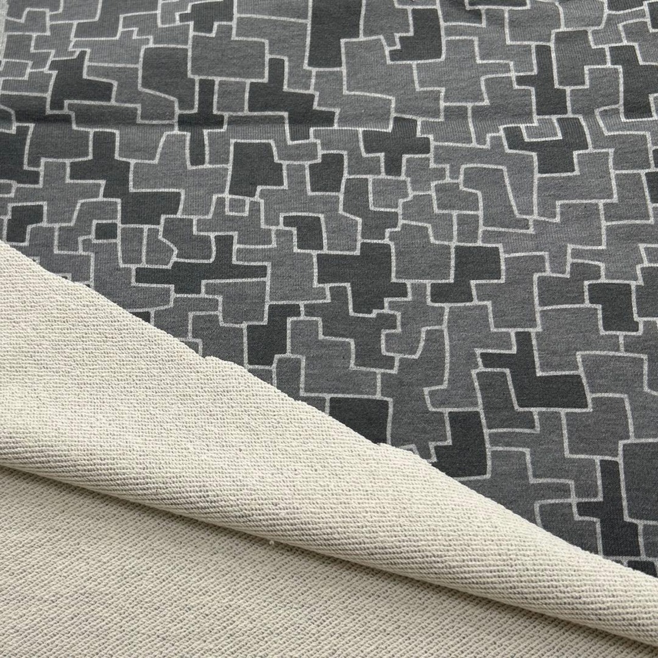 ★NY349◆1m◆綿100%裏毛ニット生地◆オリジナルプリント