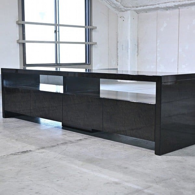 IDC大塚家具「SPLENDOR/スプレンダー」テレビボード バーズアイメープル ロー AV機器 キャビネット 収納 ディスプレイ ガラス戸