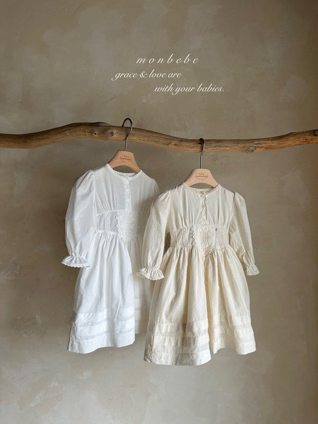Monbebe25秋）（Kids）ミイェルワンピース　親子コーデ　リンクコーデ