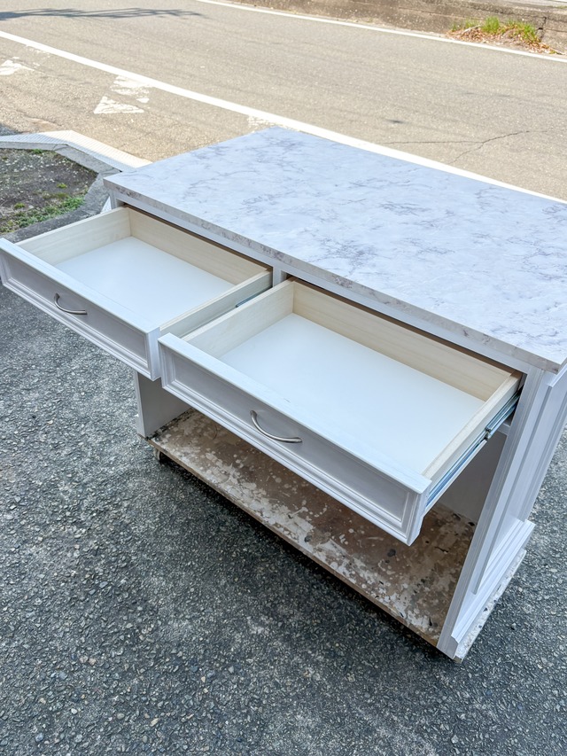 海外インテリア風キッチンカウンター179 (大理石天板・アイランドカウンター)W1200 オーダーメイド家具