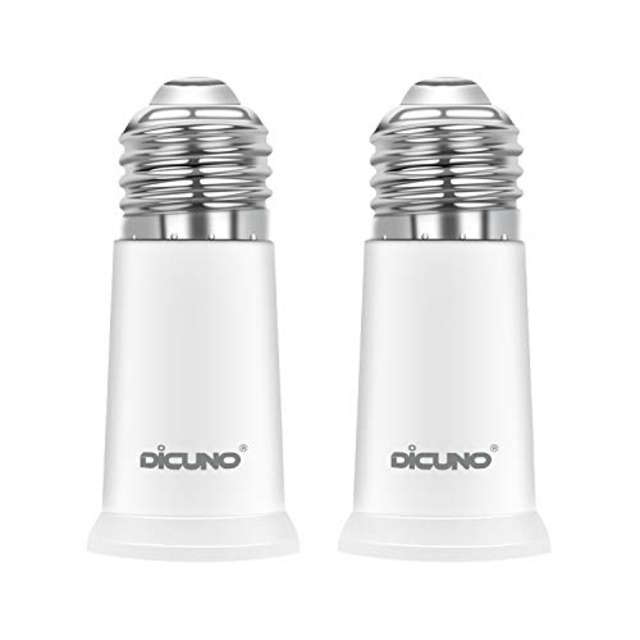 DiCUNO E26→E26 口金延長アダプター E26 延長ソケット 約5CM延長する 難燃性材料PBT 2個セット