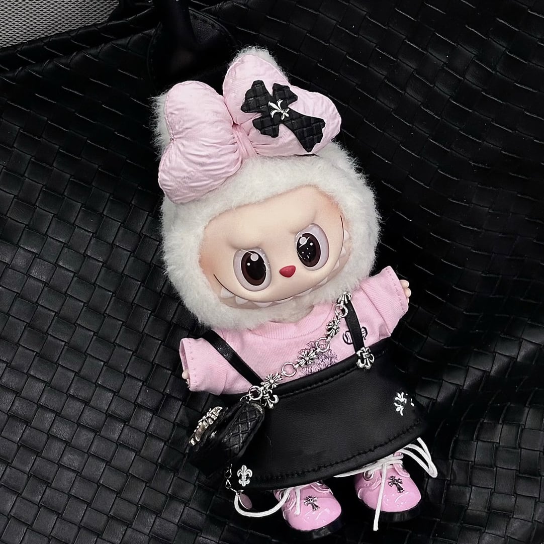 ぬいぐるみ用衣装セット（ピンクジャケット・黒パンツ） wear757-7.jpg