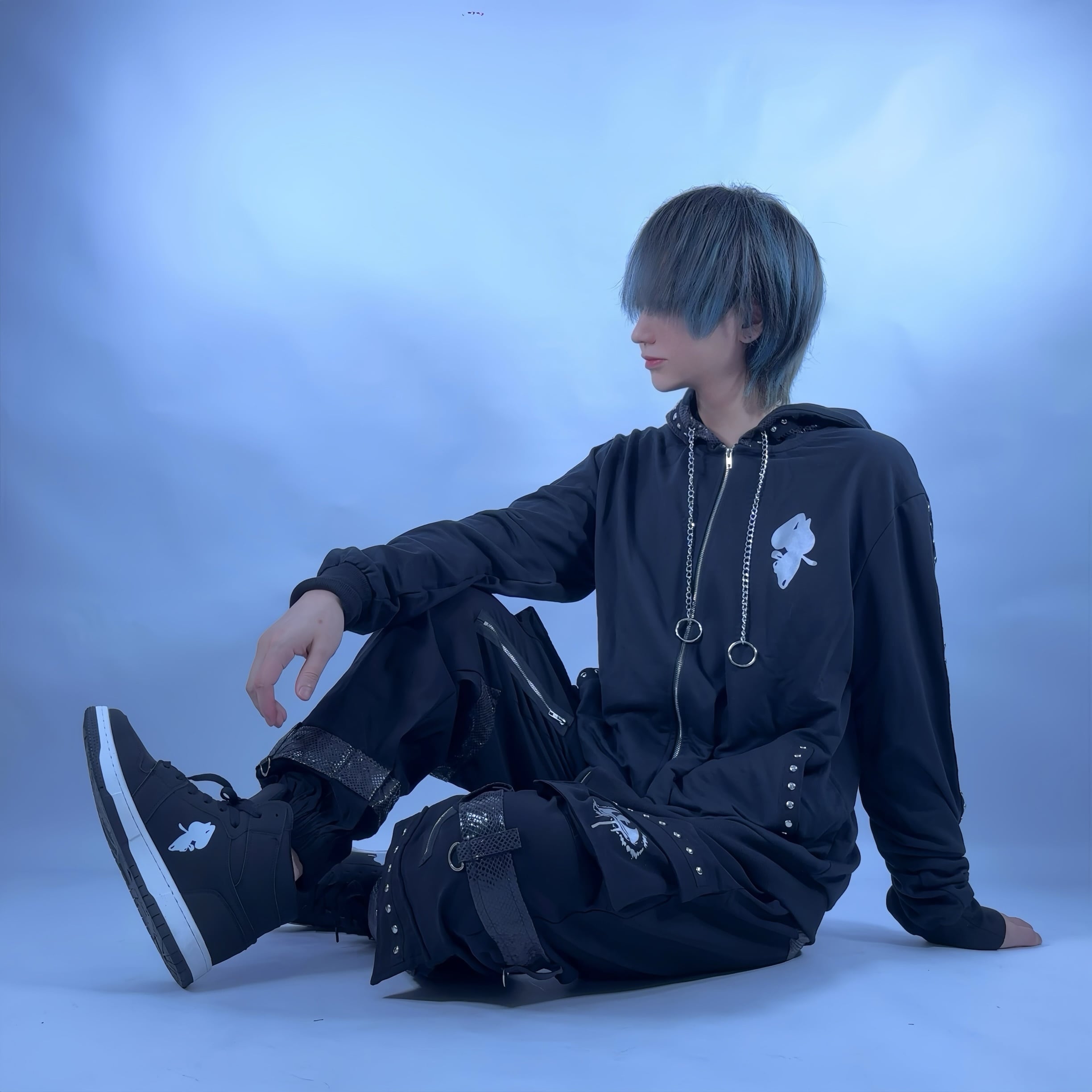 高品質異素材MIX EYE×STUDS ZIP OUTER【BLACK】 | NIER CLOTHING