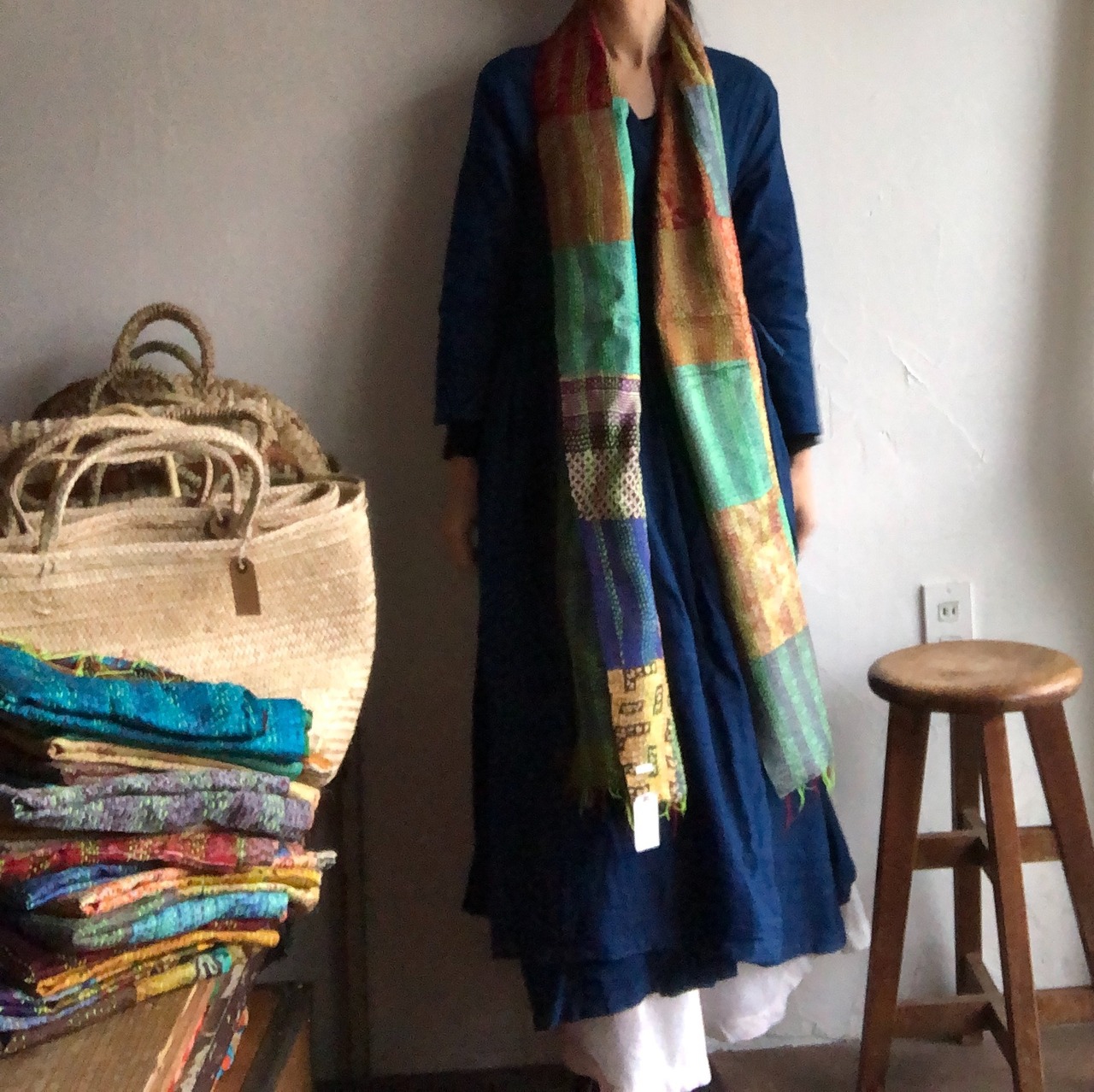 リサイクルサリーのカンタショール パッチワーク小02 インドの手仕事布 Mulaセレクト