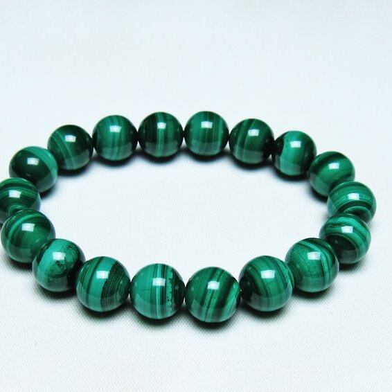 マラカイト ブレスレット 11mm 一点物 メール便可 [M便 1/10] 111-40446
