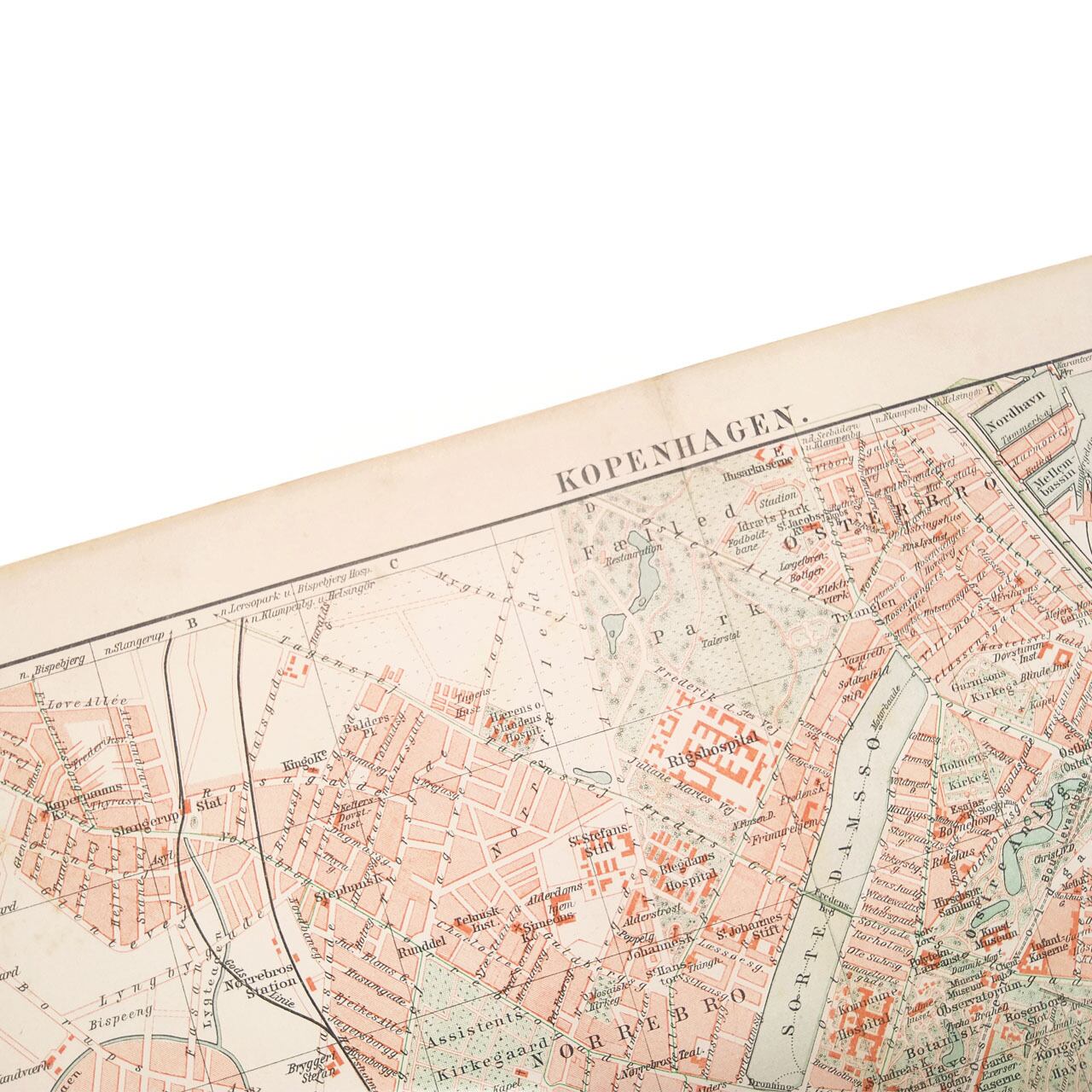 デンマーク首都 コペンハーゲン 都市 アンティークマップ 古地図