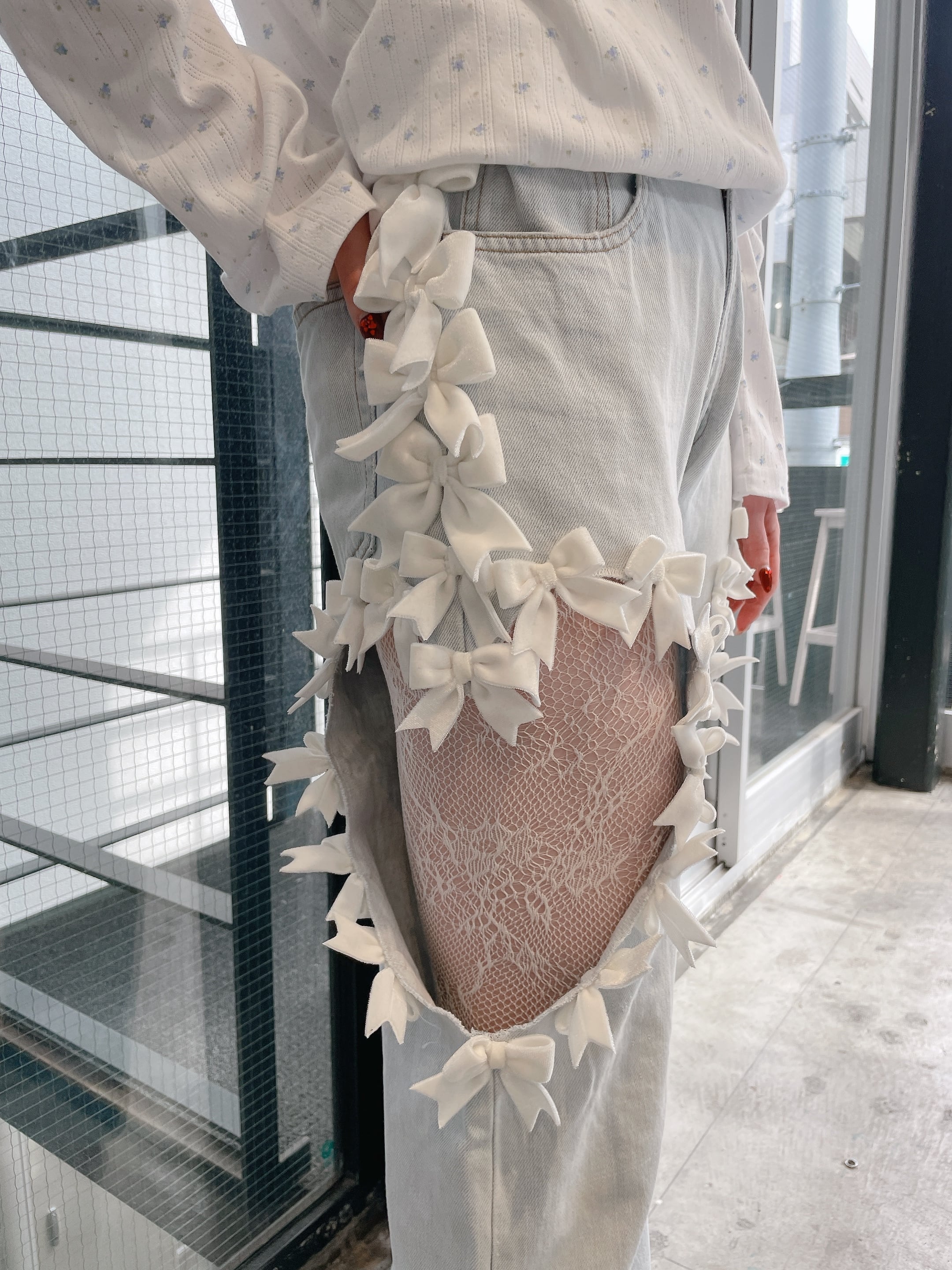 リメイク】ベロアリボンデニムパンツ | lilLilly official webstore