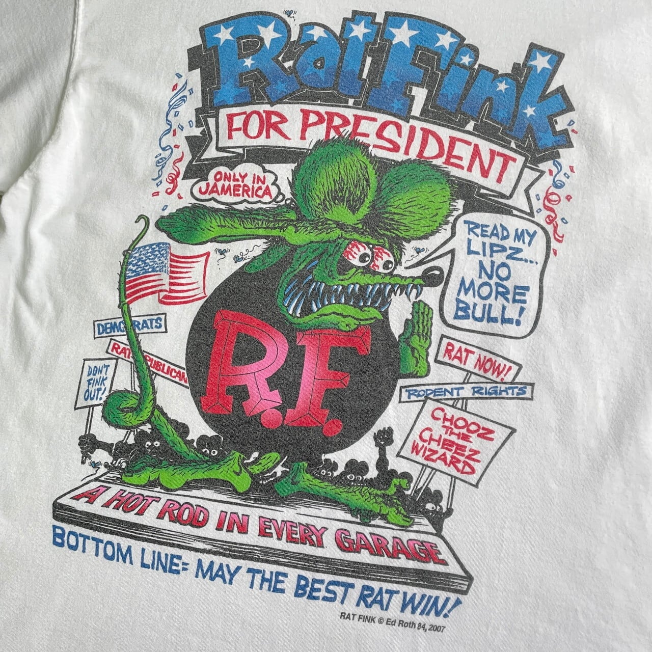 00年代 RAT FINK ラットフィンク キャラクター バックプリントTシャツ 
