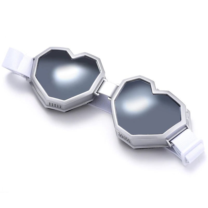 ハート型ミラーシルバーゴーグル ハート型ラブゴーグル【SILVER】 ／CYBER GOGGLES | AIKA ELECTRONICS