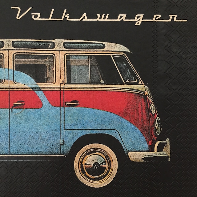 【Volkswagen】バラ売り1枚 ランチサイズ ペーパーナプキン VW COLLECTION ブラック