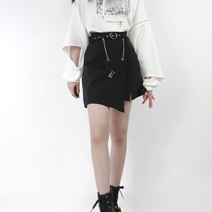 【予約】Big Heart Keychain Irregular Pleated Mini Skirt