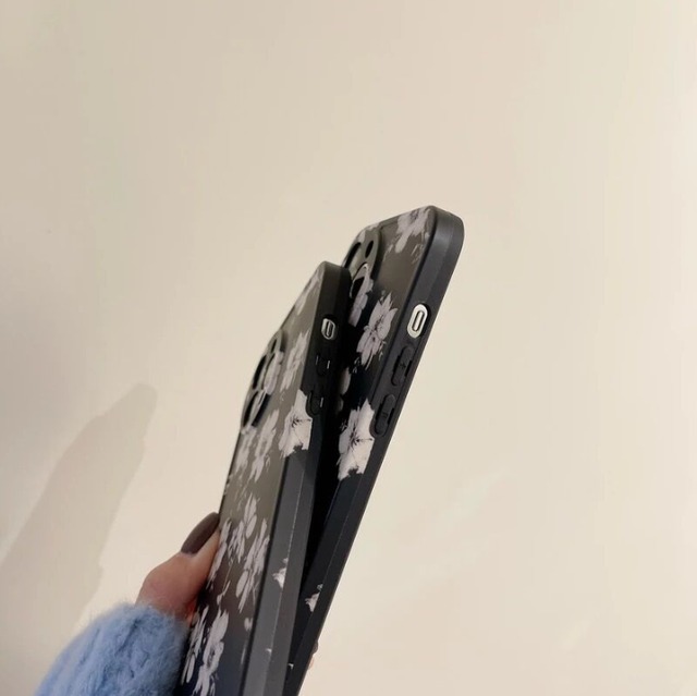 iPhoneケース iPhone13 iPhone12 花柄 大人っぽい おしゃれ 白 1226