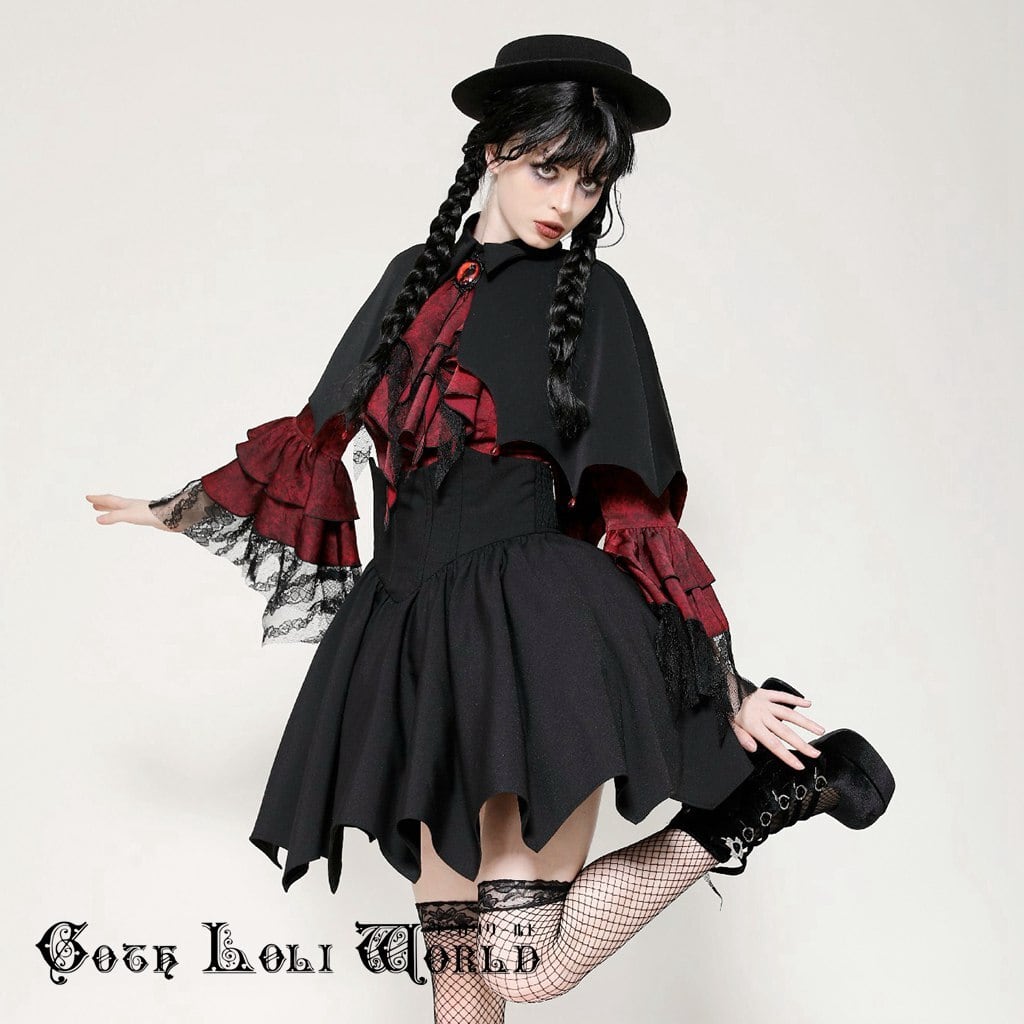 即納/送料無料】BW143 ショール小悪魔 ボレロ 蝙蝠 ポンチョ ケープ