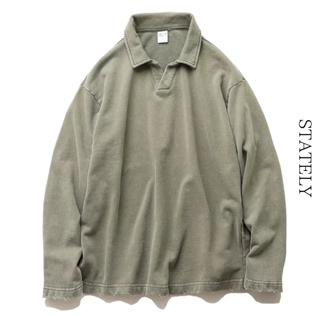 Washed Polo Collar ロンT/4color_T66・画像4