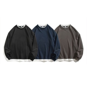 ★FAKE TWO PIECE STITCHED ROUND NECK TRAINER　　　07240