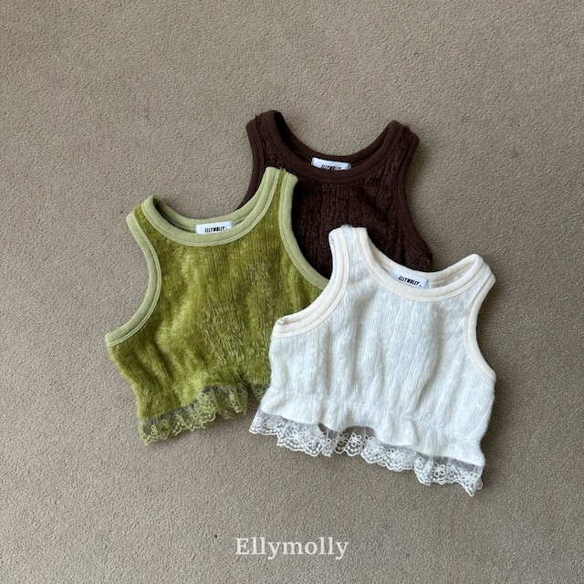[即納5号/7号][送料無料]≪ELLY MOLLY≫Blooming Knit Vest brown 52