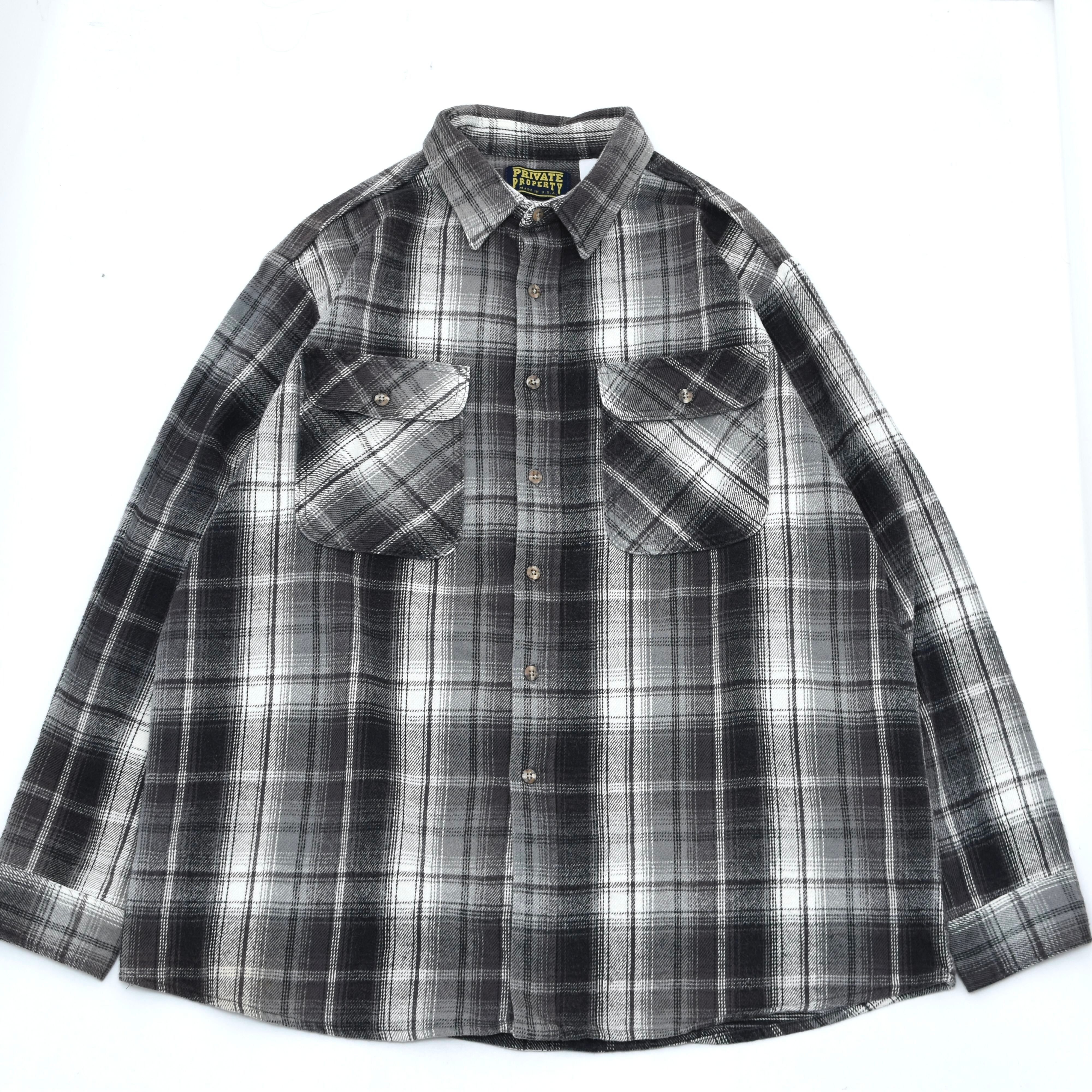 Shadow check heavy weight flannel shirt