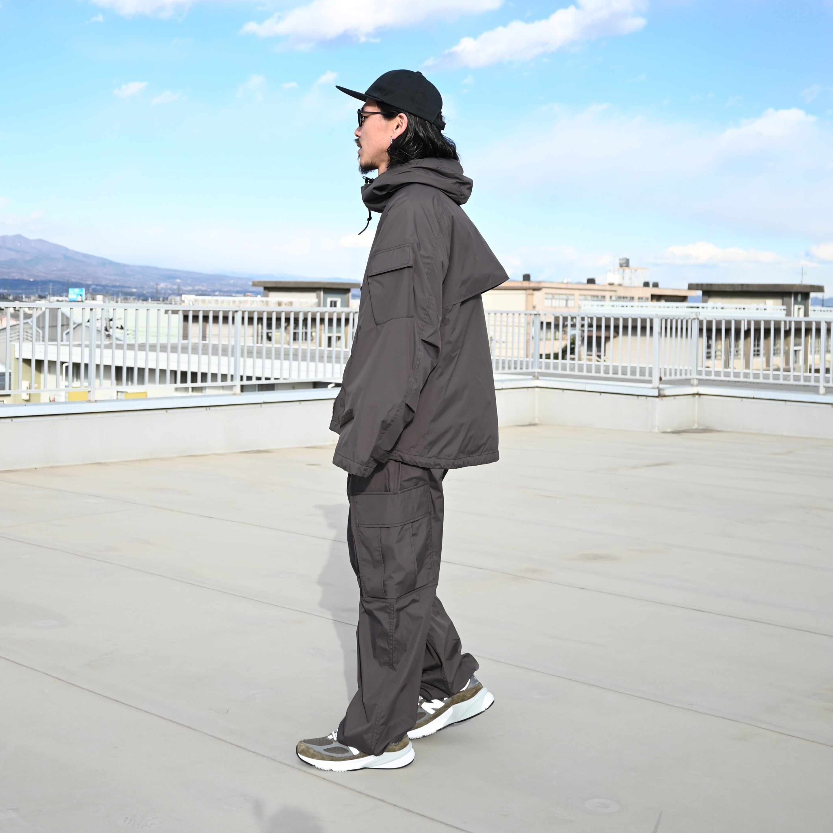 TWELVE PERCENT ブラックナイロンジャケットセットアップ product twelve、Rain Jacket、 Utility Pantsセットアップ