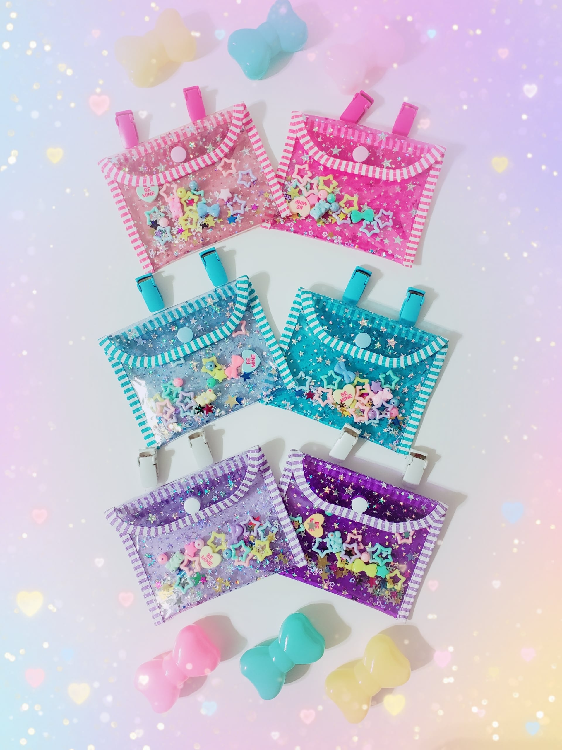 移動ポケット 星キラキラ ビニール pvc 女の子 マスクケース 誕生日