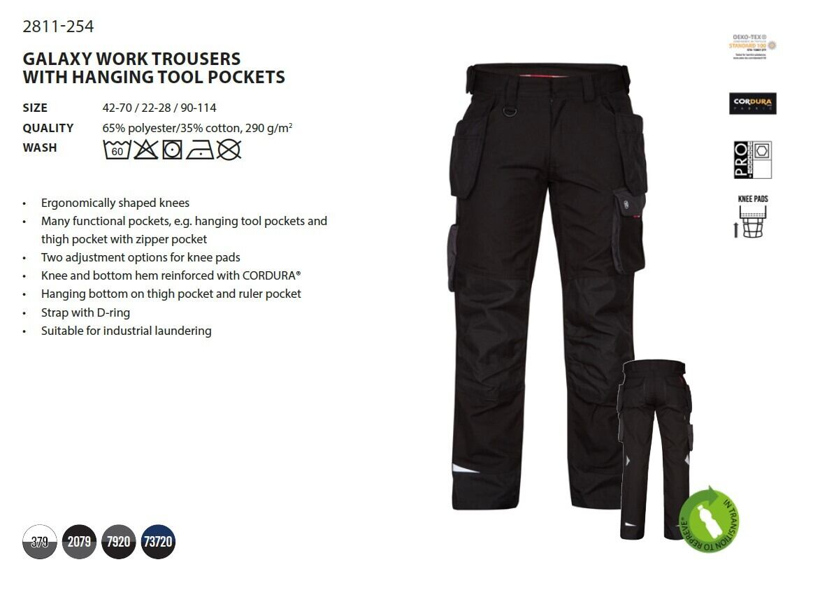 2811-254 GALAXY WORK TROUSERS WITH HANGING TOOL POCKETS