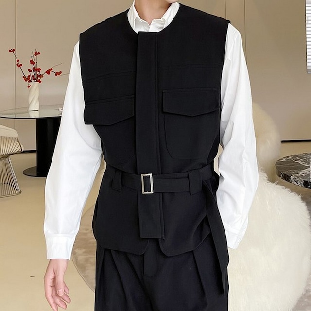 belted vest（ベルト付きベスト）-b1149