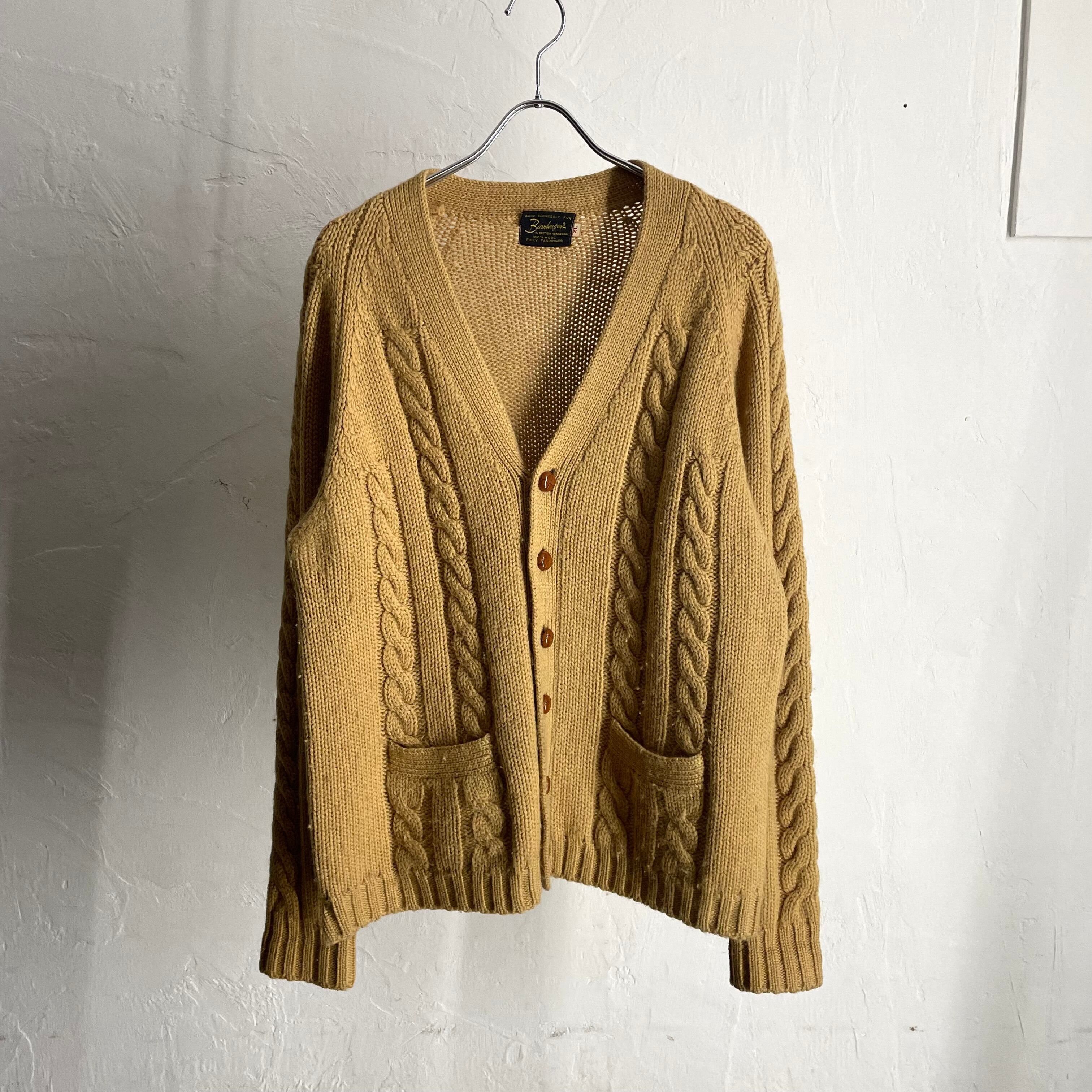 60s Bamberger's Wool Cable Knit Cardigan