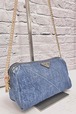 ◆ PRADA プラダ CANAPA カナパ ヴィンテージ加工 デニム クロスボディ ショルダー カメラ バッグ ポーチ 青x金◆クロスボディのレアモデル