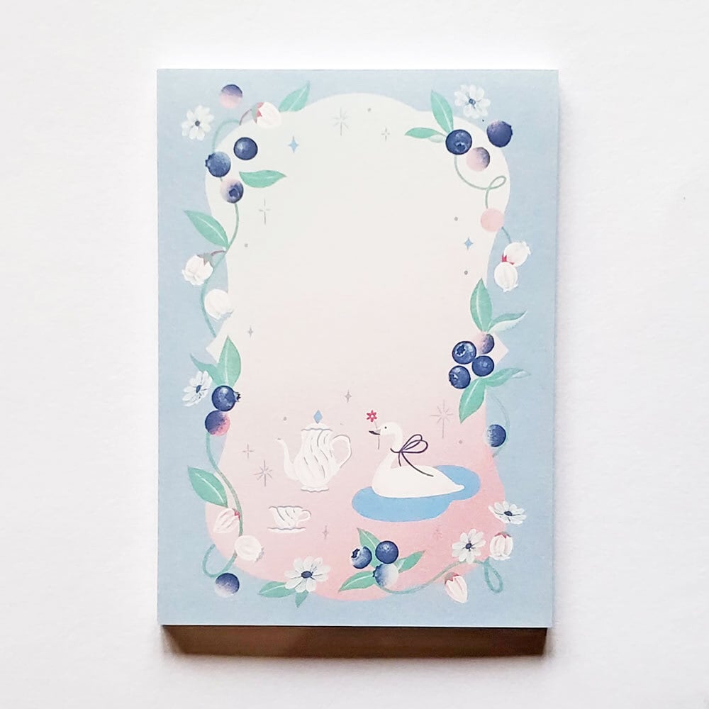 アラカル堂 OTEGARU MEMO スワン(水色)メモ帳37-536