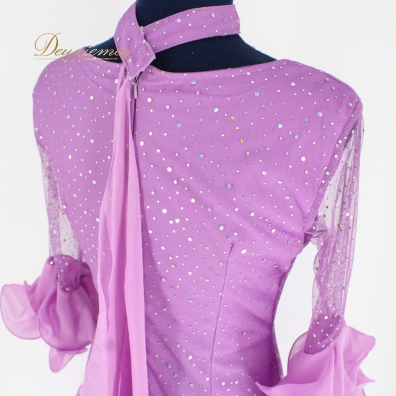 社交ダンス 衣装 ラテン ドレス ワンピース パーティ衣装 女性用 レディース オールシーズン パープル系 紫 Leirena レイリーナ フリル アシンメトリーデザイン チョーカー付き 舞台用 飾り付き 結婚式 余興 パフォーマンス 母の日 プレゼント フリル付き 高品質 ポリエステル製 シンプル かわいい おしゃれ ダンス発表会 メンズ レディース両用 動きやすい 着心地良い