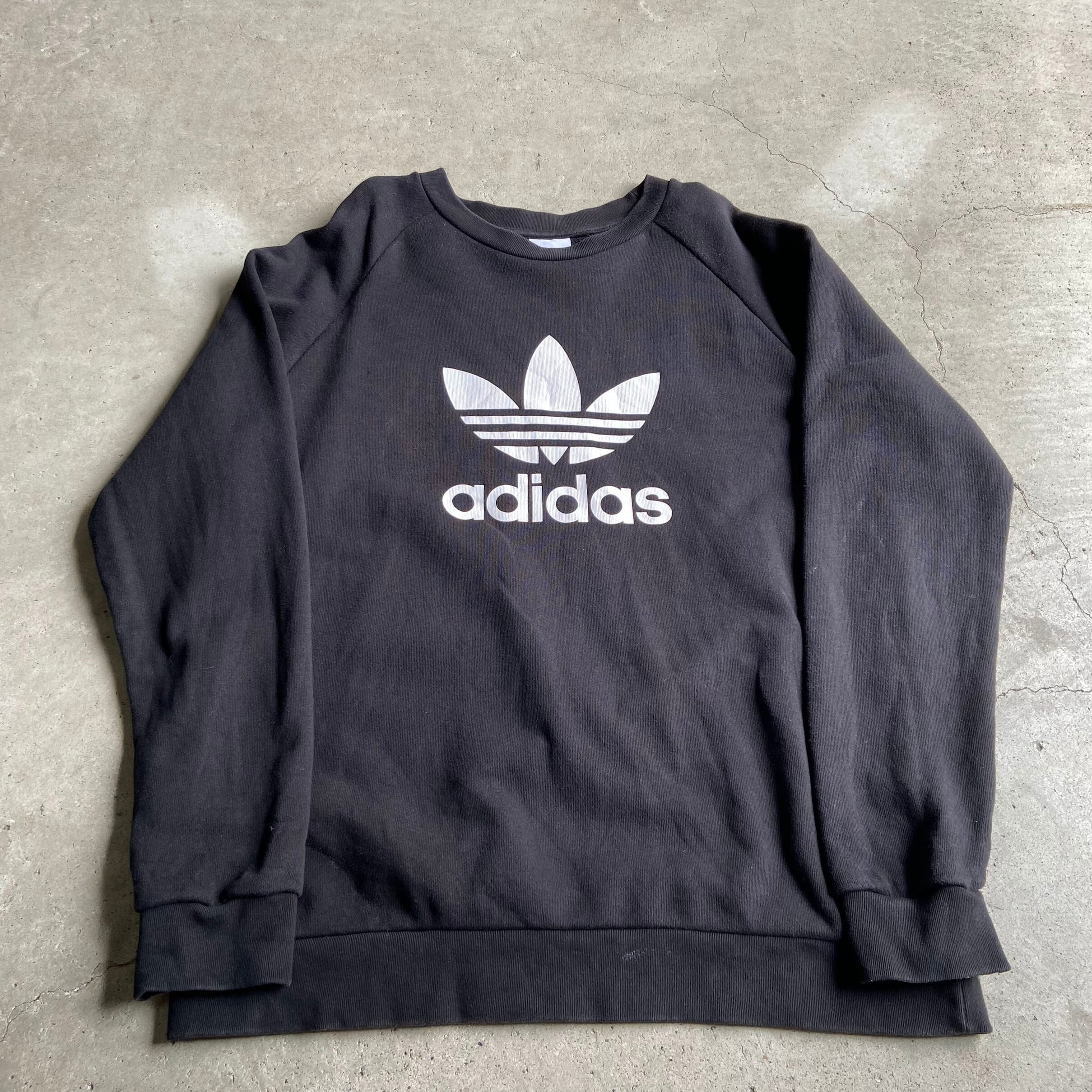 【激レア】adidas☆スウェット XL トレフォイルロゴ ビッグプリント