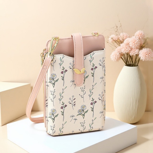花柄プリントスマホショルダーバッグ Me1375