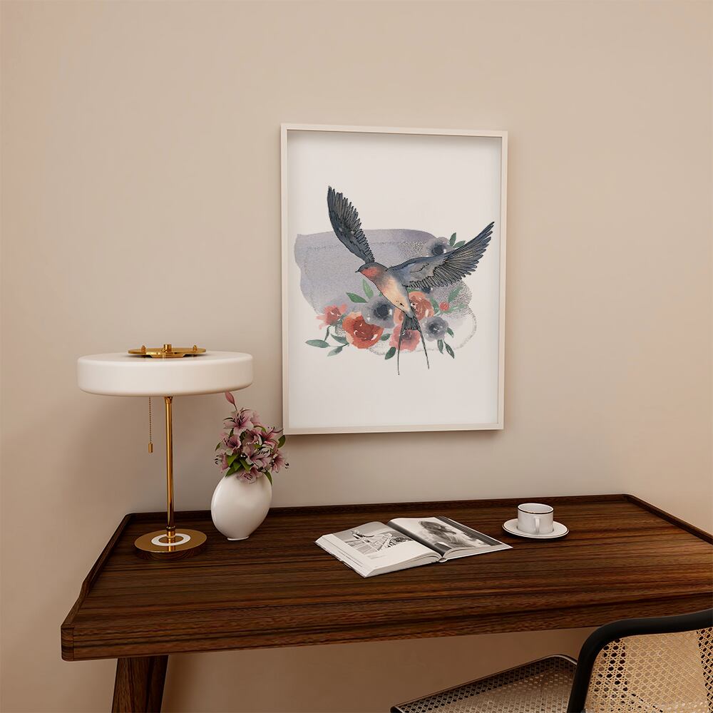 ツバメの版画(額付き) ツバメの版画(額付き)