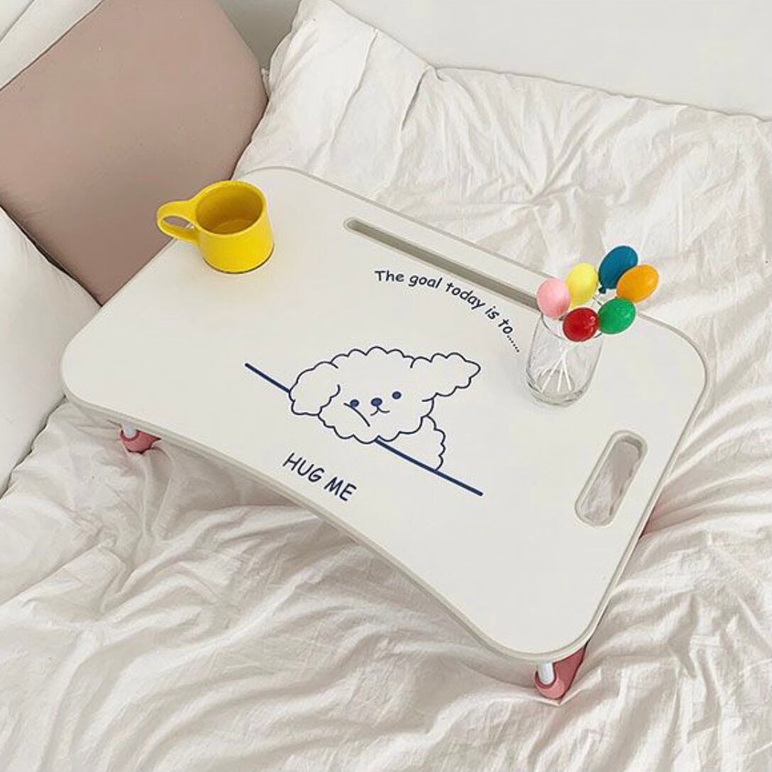 Hug Me Holding Bed Tray わんちゃん 折りたたみ式 ベッドトレー テーブル プードル 韓国 インテリア 雑貨 Tokki Maeul トッキマウル 韓国雑貨通販サイト