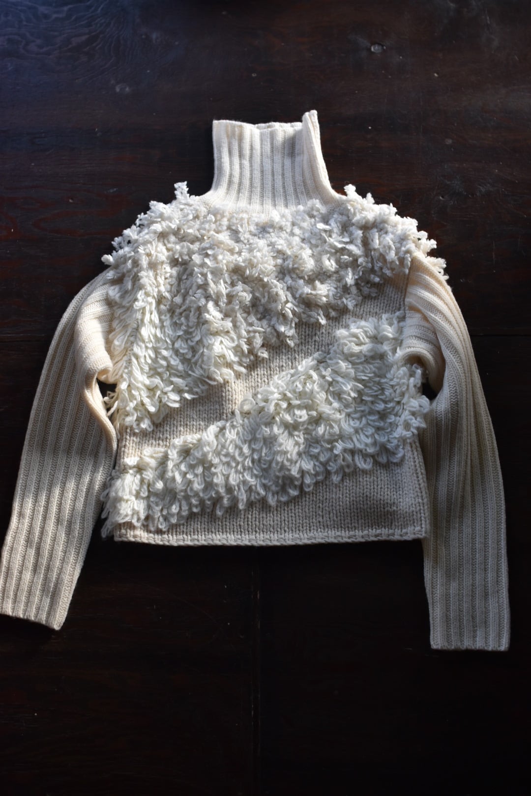 【メールまたはDMにて通販可能商品】Mix Roop Sweater / White 44,000yen